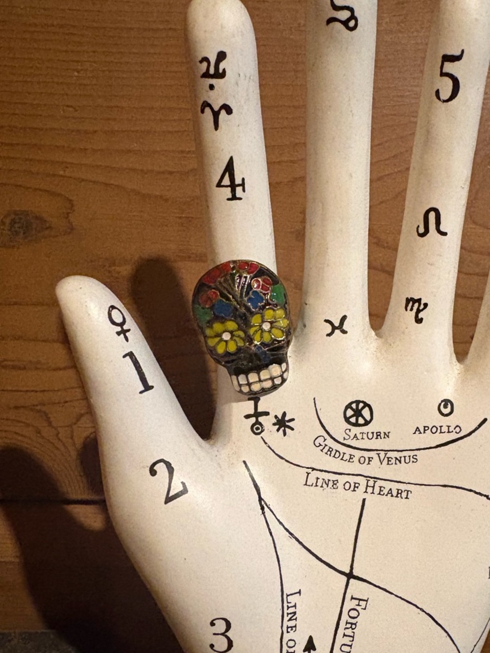 Colorful Sugar Skull Ring- Adjustable